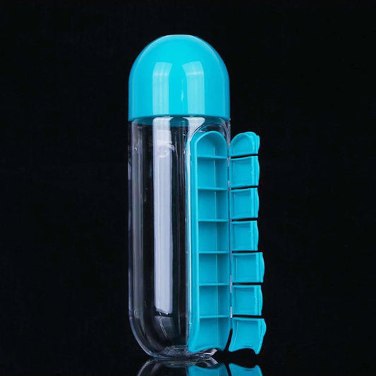 1Pc Combination Daily Medication Box Capsule Water Cup Medicine Portable Drinking Bottle Combination Daily Medication Box Cup