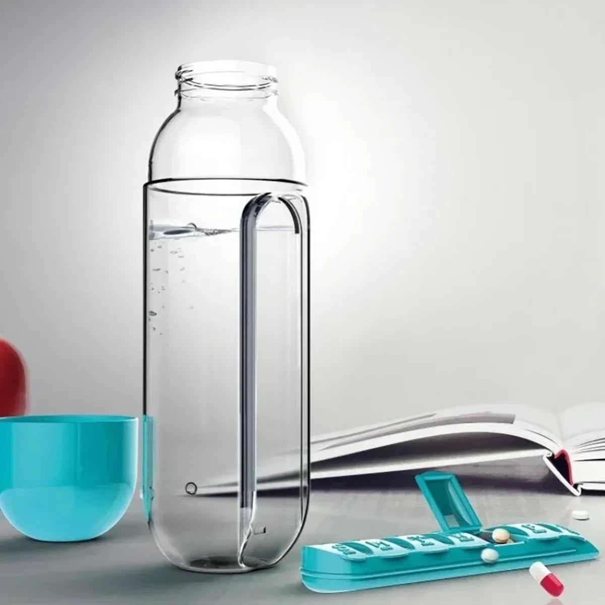 1Pc Combination Daily Medication Box Capsule Water Cup Medicine Portable Drinking Bottle Combination Daily Medication Box Cup